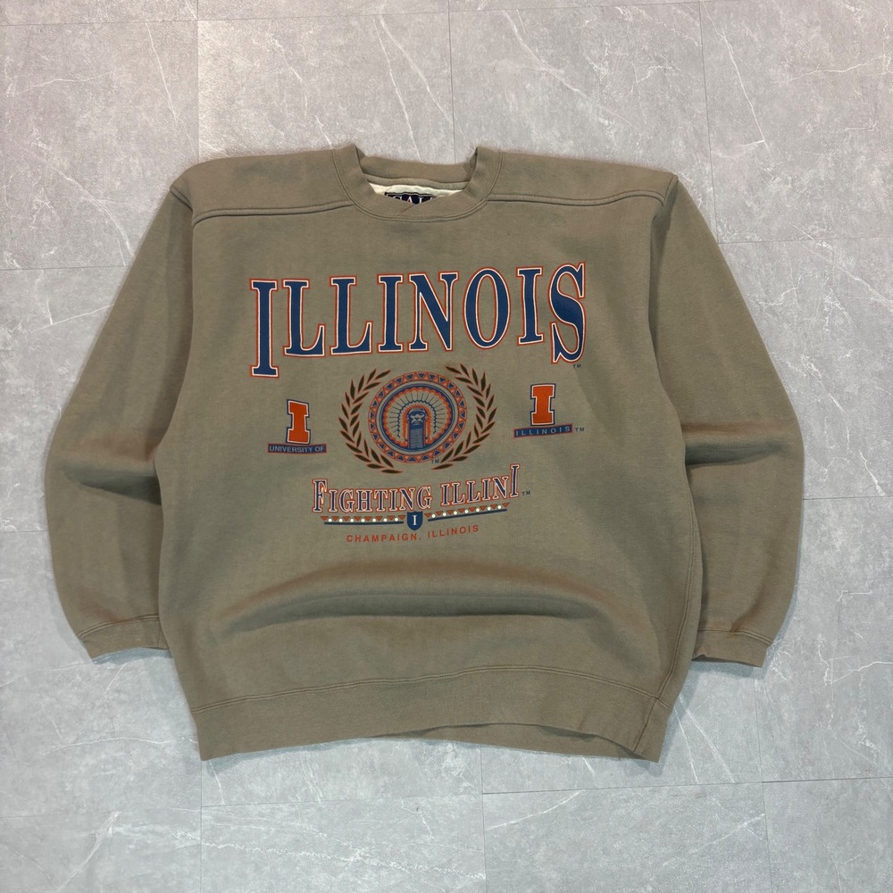 1990's Illinois university tan crewneck